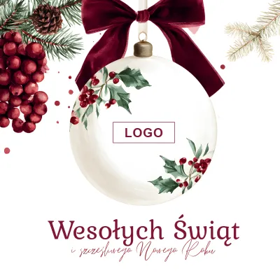 Kartka świąteczna z logo - Wzór 28