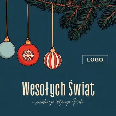 Kartka świąteczna z logo - Wzór 42